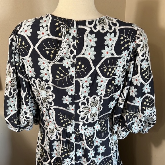 ASOS Embroidered Black & White Puff Sleeve Maxi Dress - Picture 5 of 5